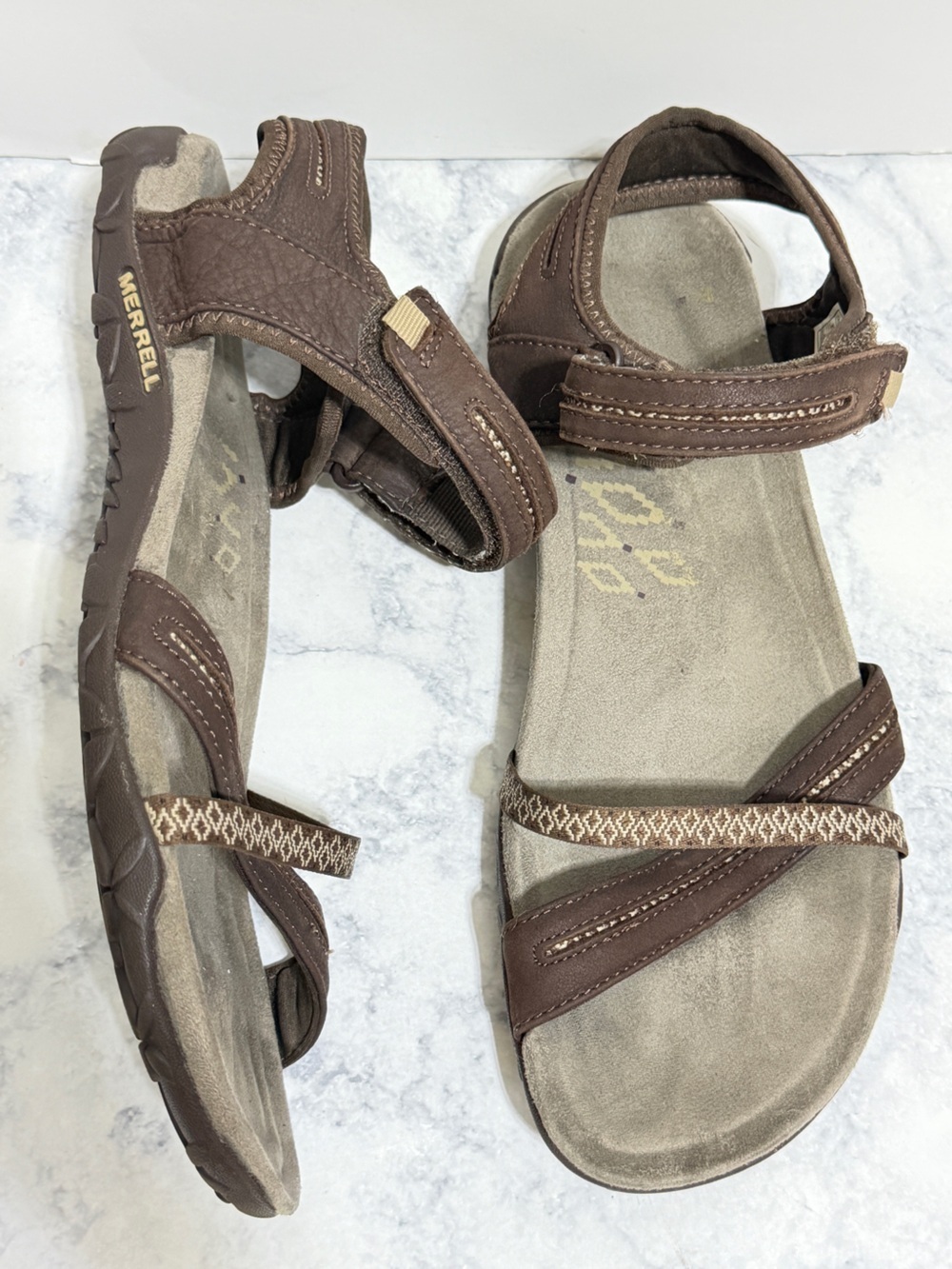 Merrell Terran Cross II Womens hiking Sandals Grip brown trail size 10